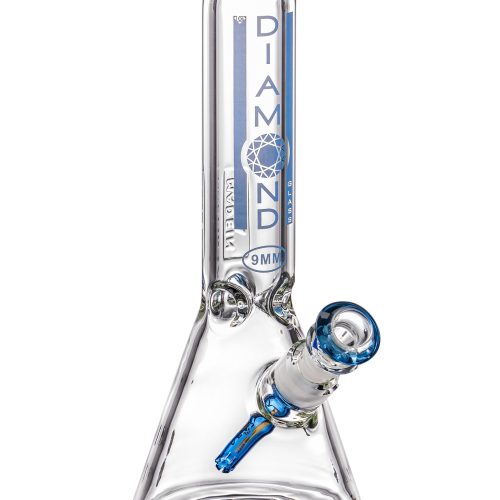 Diamond Glass 11" 9mm Thick Beaker Bong Blue