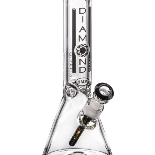 Diamond Glass 11" 9mm Thick Beaker Bong Black