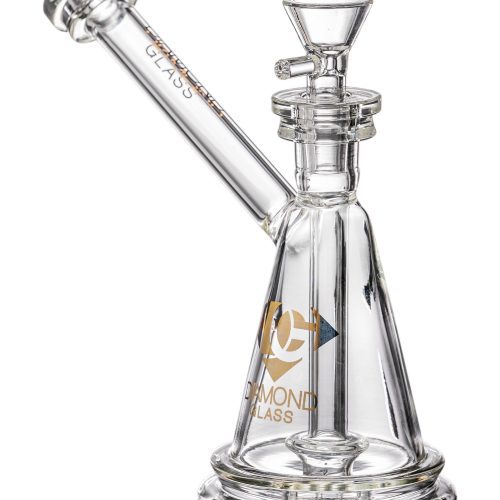 Diamond Glass Gavel Hammer Bubbler Clear