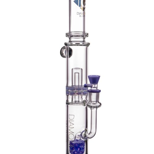 Diamond Glass Bubble Barrel to UFO Perc Straight Tube Purple