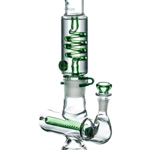 Green Glycerin Coil w/ Colored Inline Perc Bong